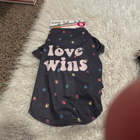 Celebrate Pride Other - Celebrate Pride Pet Apparel Multi puppy print Pink ”love wins bundle 3 for $15